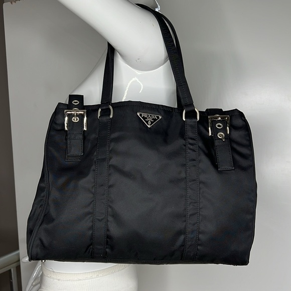 Prada Black Nylon Tessuto Lightly Structured Expandable Tote Bag - Picture 3 of 13